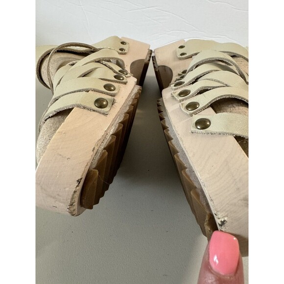 Kelsi Dagger Brooklyn Womens Leather Woven Clog Sandals Brown Size 7.5 Open Toe - Picture 3 of 12